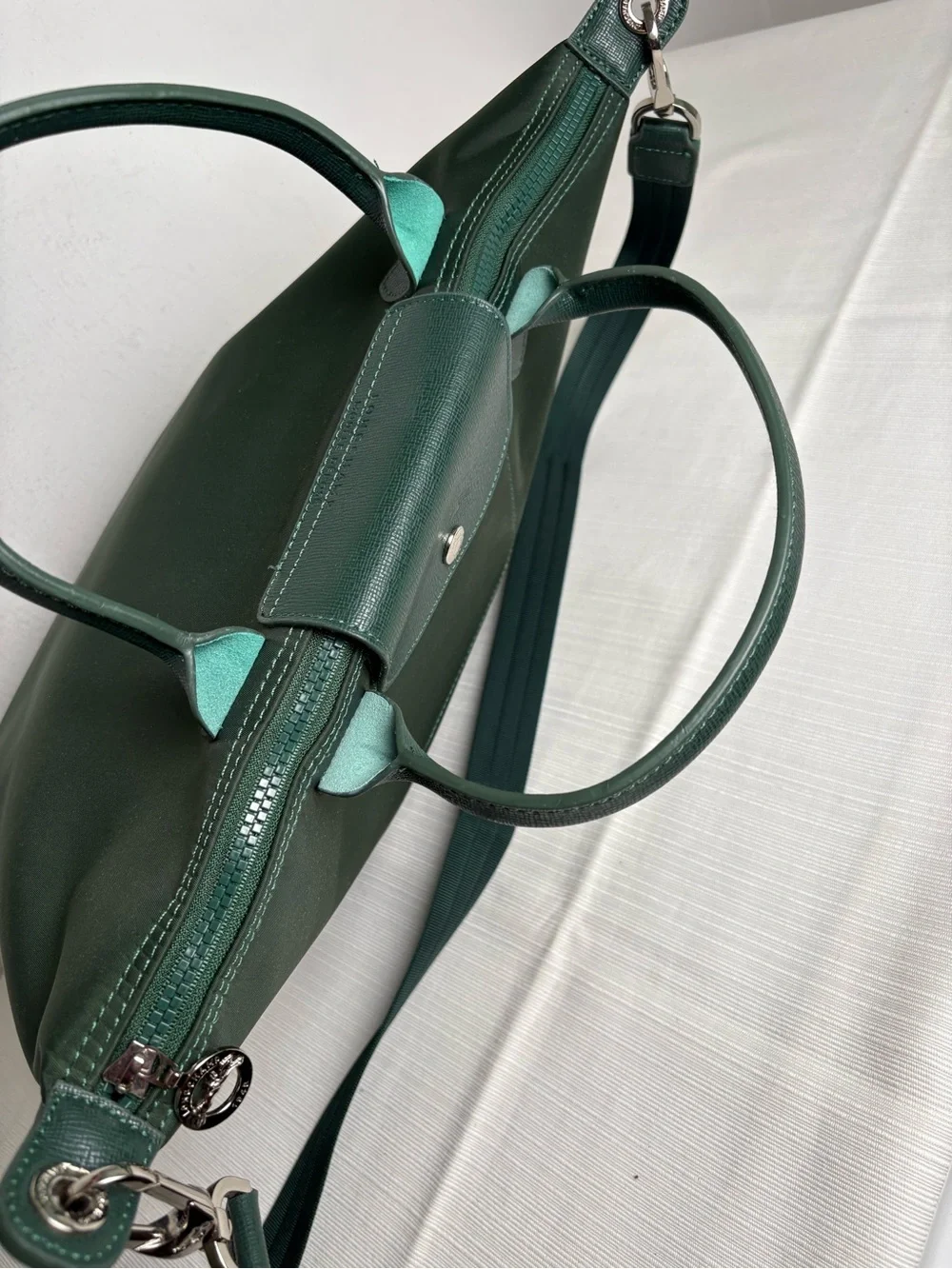LONGCHAMP Le Pliage M Energy Forest Green Tote Bag Purse